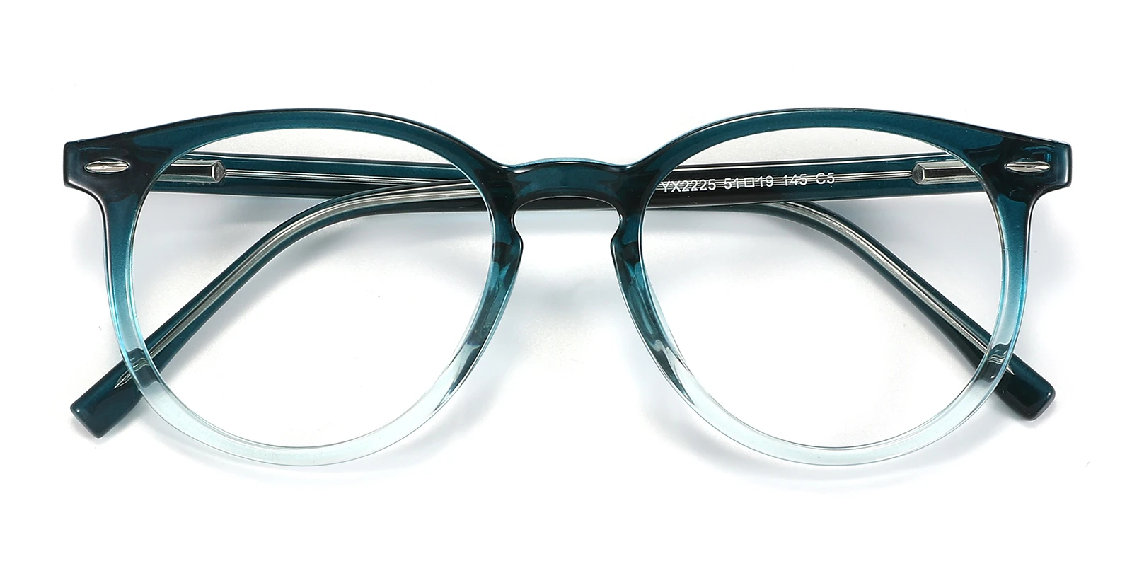 Green Oval Simple Spring Hinges Eyeglasses | WhereLight