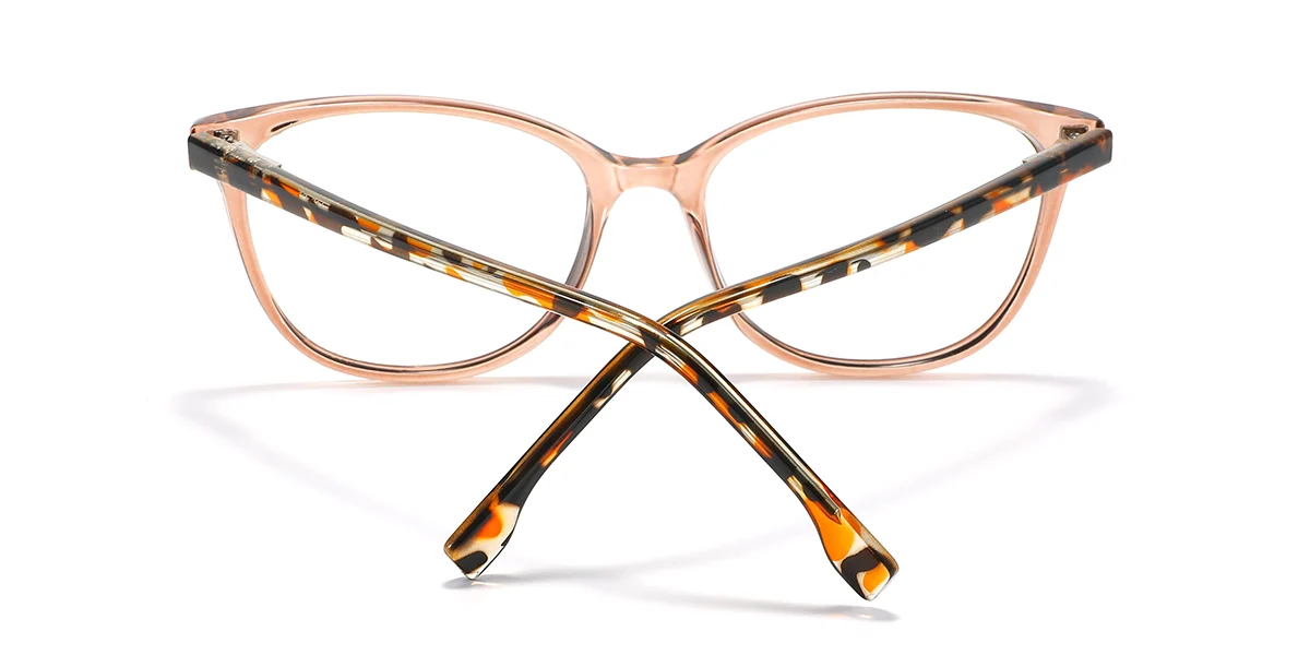 Orange Oval Simple Spring Hinges Eyeglasses | WhereLight