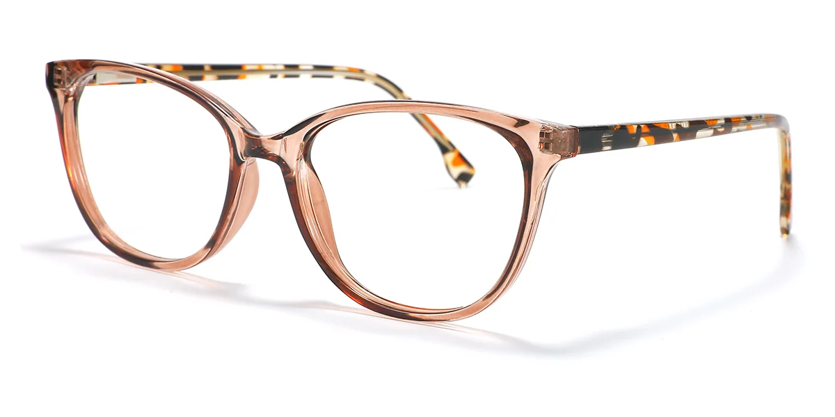 Orange Oval Simple Spring Hinges Eyeglasses | WhereLight