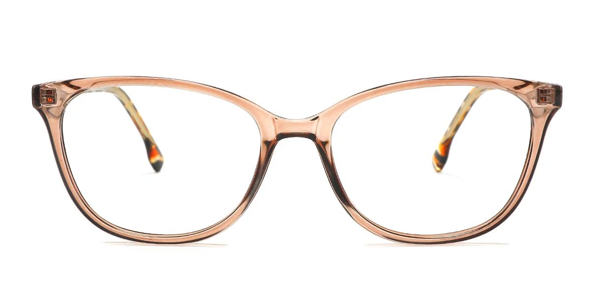 Orange Oval Simple Spring Hinges Eyeglasses | WhereLight