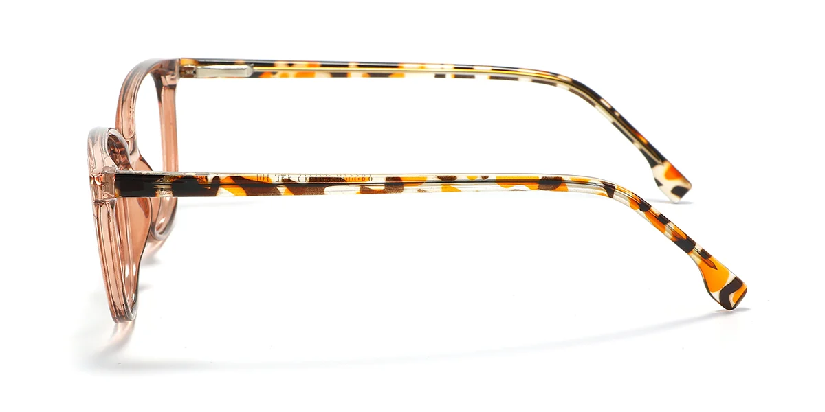 Orange Oval Simple Spring Hinges Eyeglasses | WhereLight