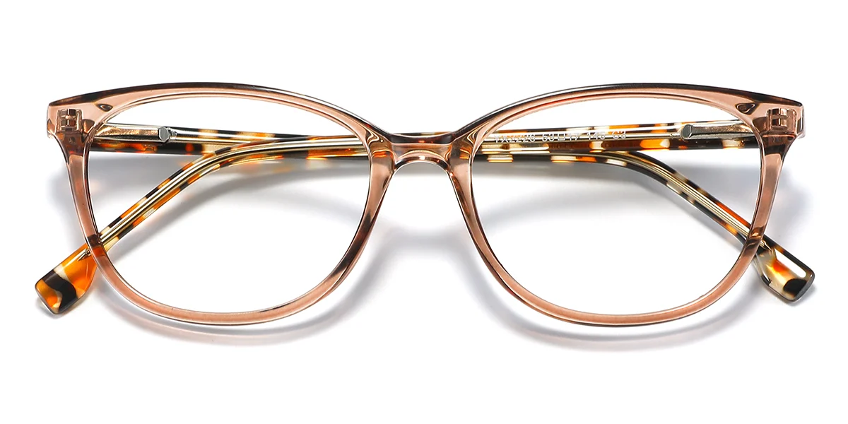 Orange Oval Simple Spring Hinges Eyeglasses | WhereLight