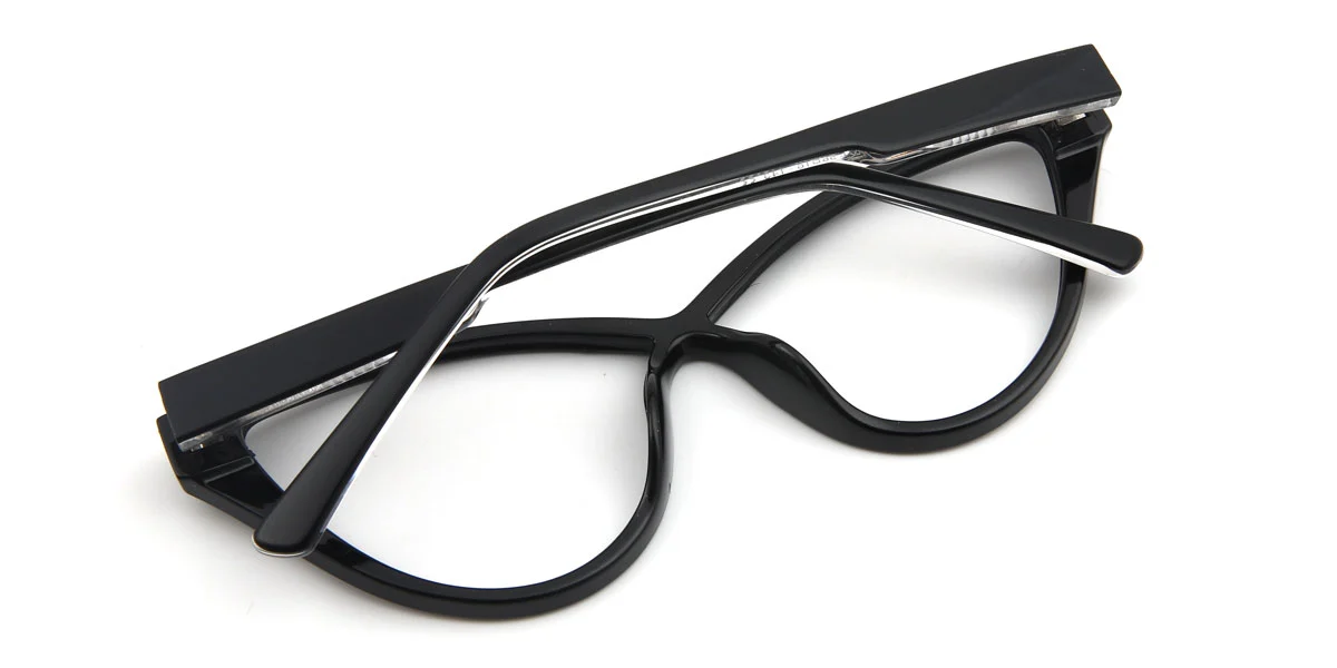 Black Cateye Unique Custom Engraving Eyeglasses | WhereLight