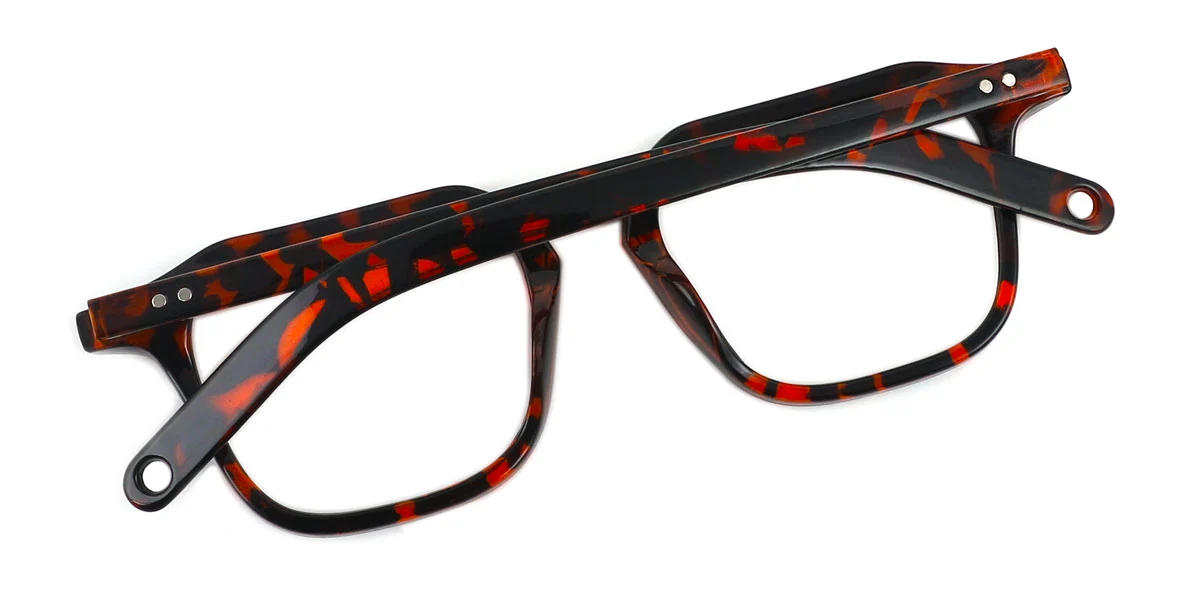 Tortoiseshell Geometric Classic Custom Engraving Eyeglasses | WhereLight