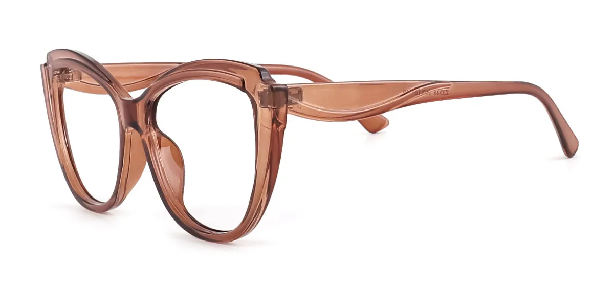 Brown Cateye Unique Custom Engraving Eyeglasses | WhereLight