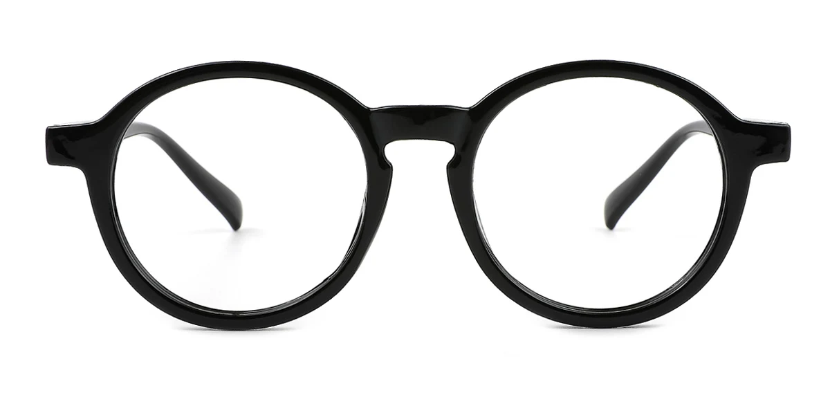 Black Round Simple Custom Engraving Eyeglasses | WhereLight