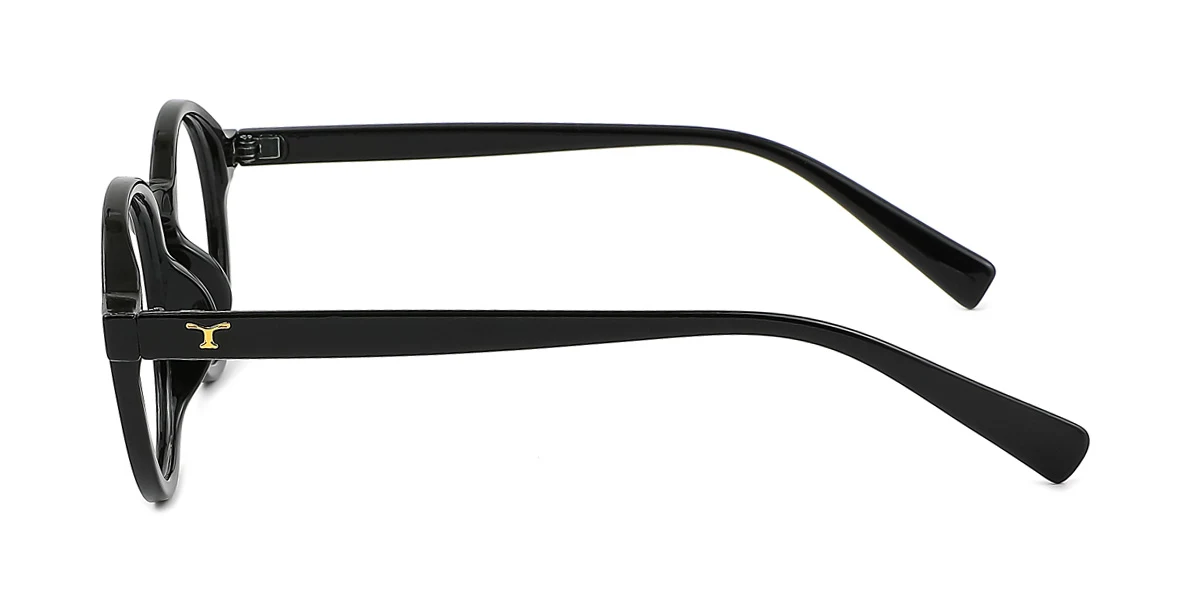 Black Round Simple Custom Engraving Eyeglasses | WhereLight