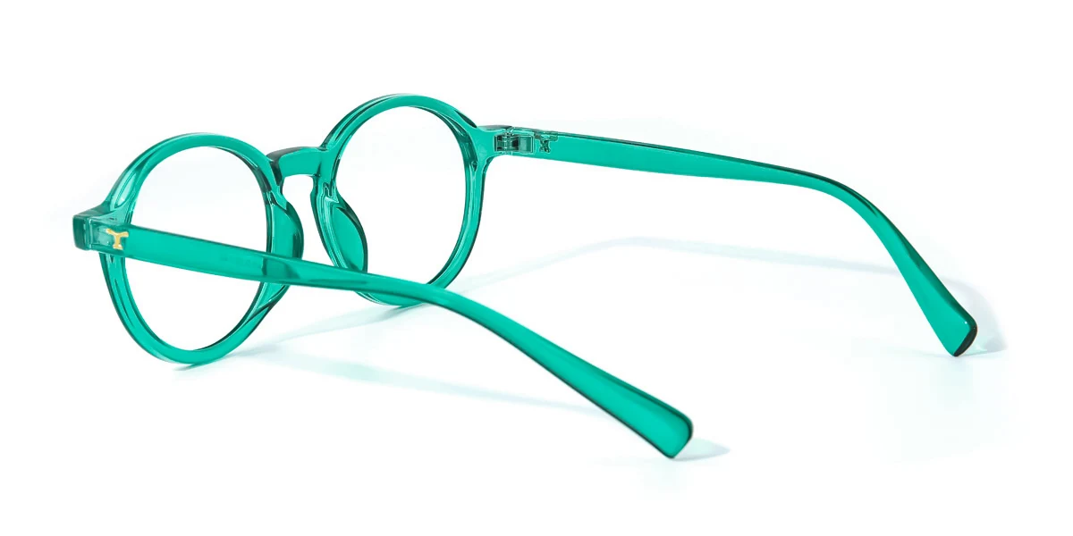 Green Round Simple Custom Engraving Eyeglasses | WhereLight