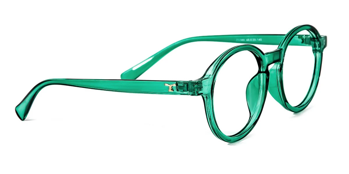 Green Round Simple Custom Engraving Eyeglasses | WhereLight