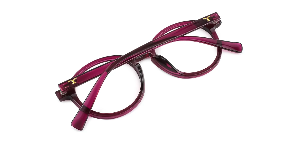 Purple Round Simple Custom Engraving Eyeglasses | WhereLight