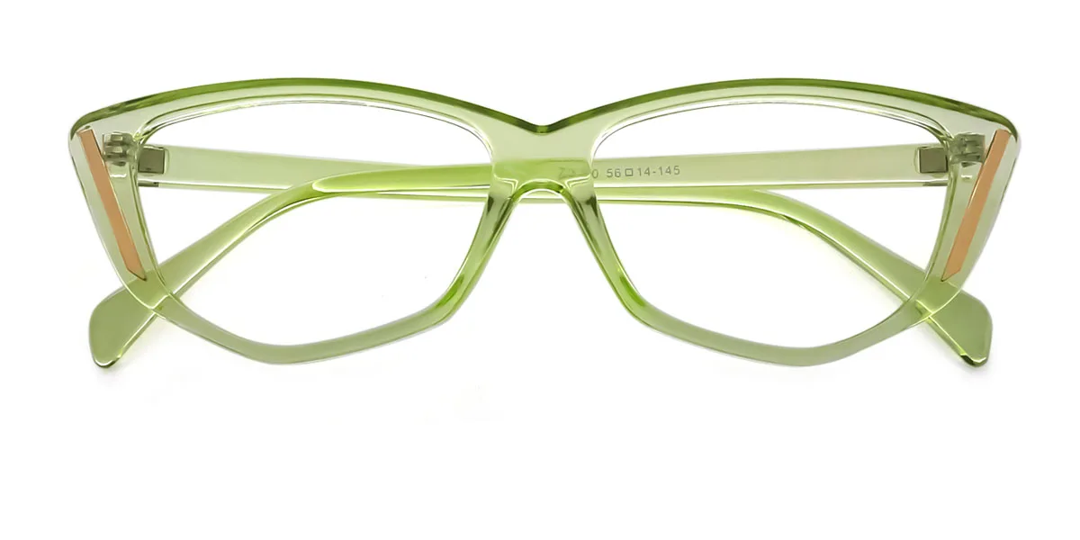 Green Cateye Irregular Classic Unique Custom Engraving Eyeglasses | WhereLight