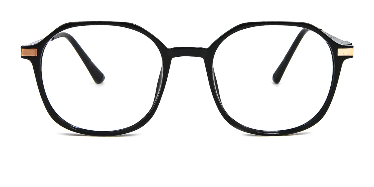 Black Oval Simple Retro Unique Super Light Eyeglasses | WhereLight