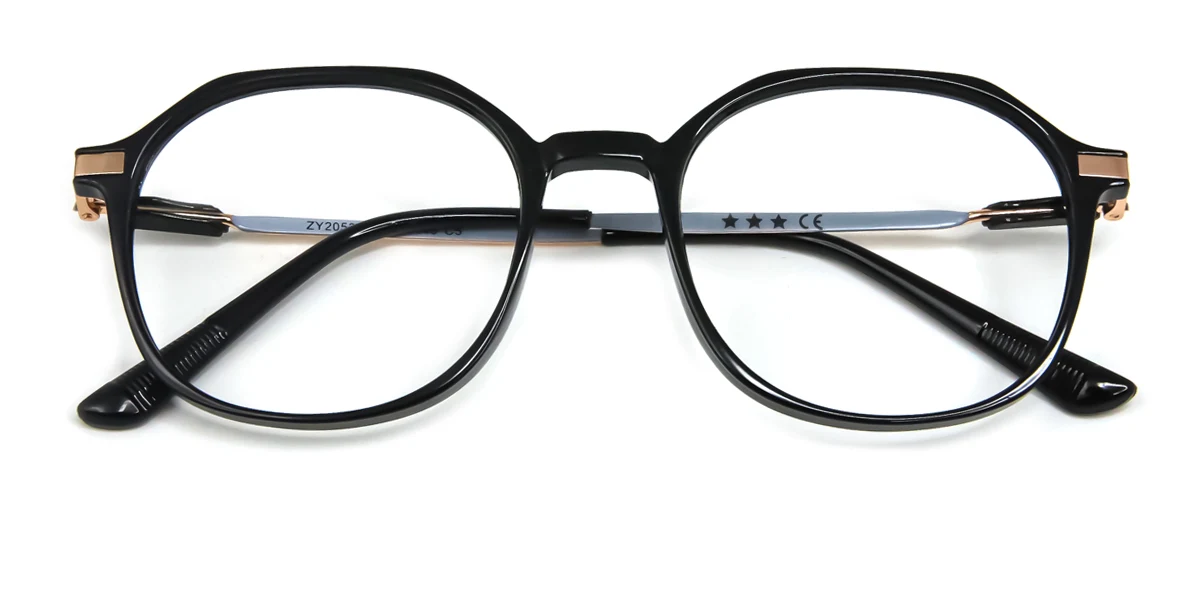 Black Oval Simple Retro Unique Super Light Eyeglasses | WhereLight
