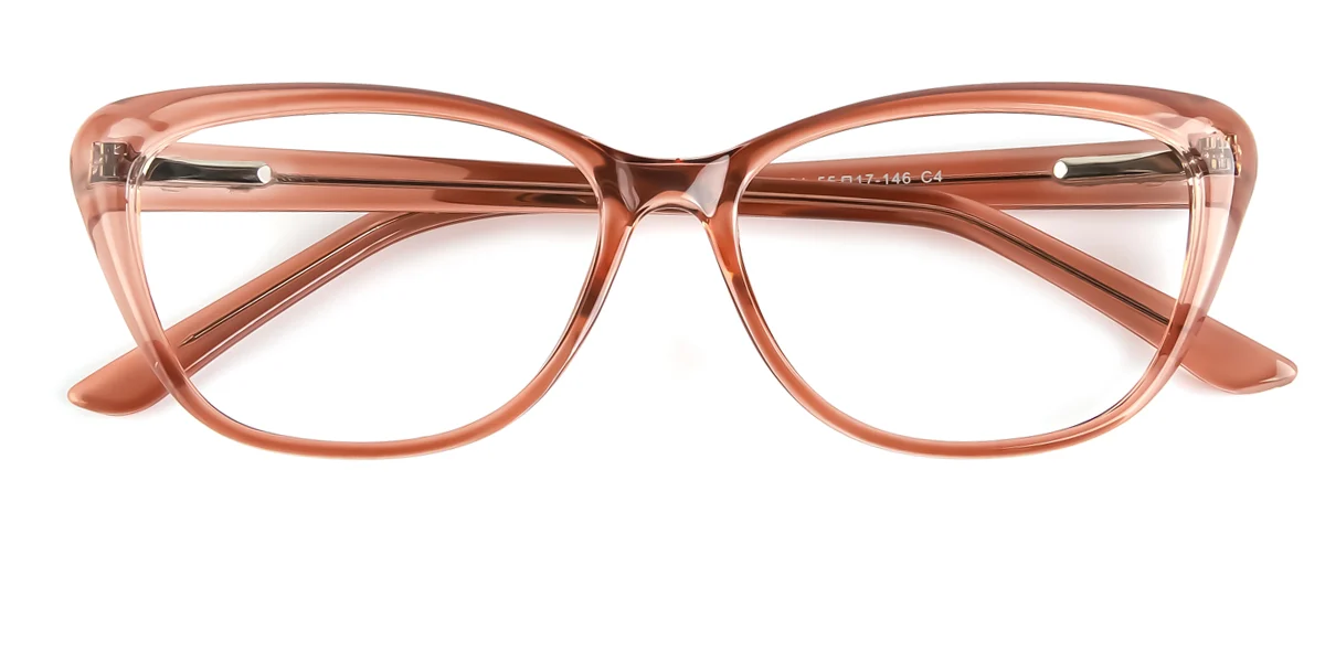 Brown Oval Unique Spring Hinges Custom Engraving Eyeglasses | WhereLight