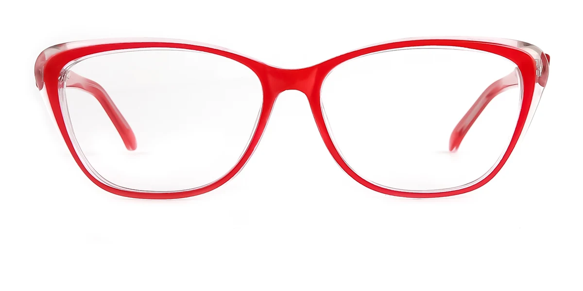 Red Oval Unique Spring Hinges Custom Engraving Eyeglasses | WhereLight