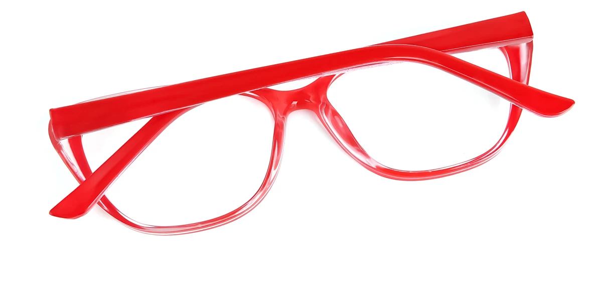 Red Oval Unique Spring Hinges Custom Engraving Eyeglasses | WhereLight