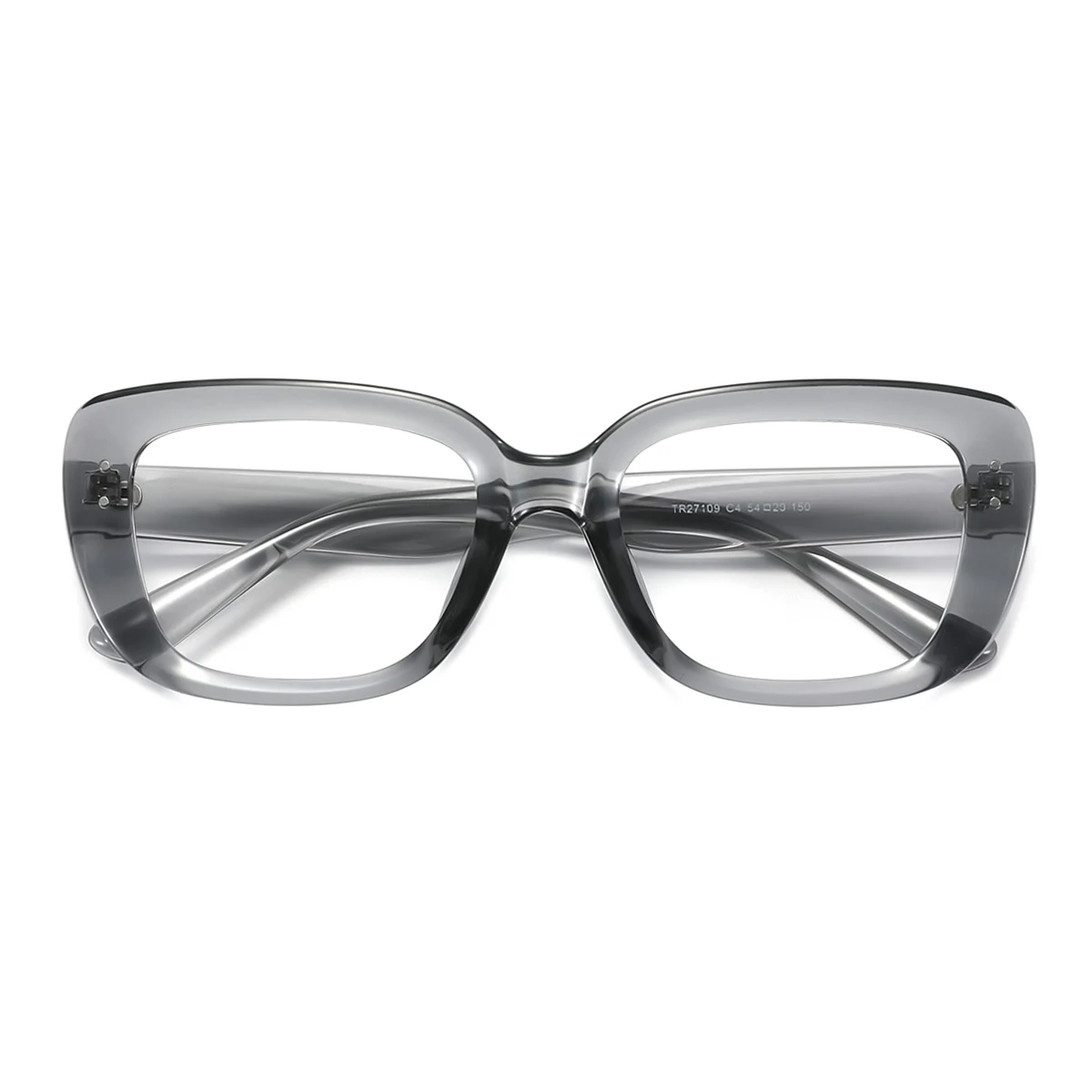 Grey Rectangle Simple Classic Daily Eyeglasses | WhereLight