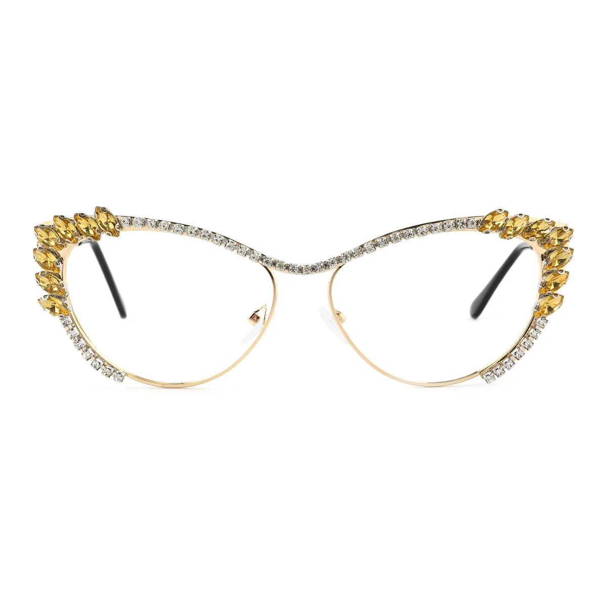 Yellow Spectacles Yellow Cat-eye Gorgeous Unique Custom Engraving Eyeglasses | WhereLight