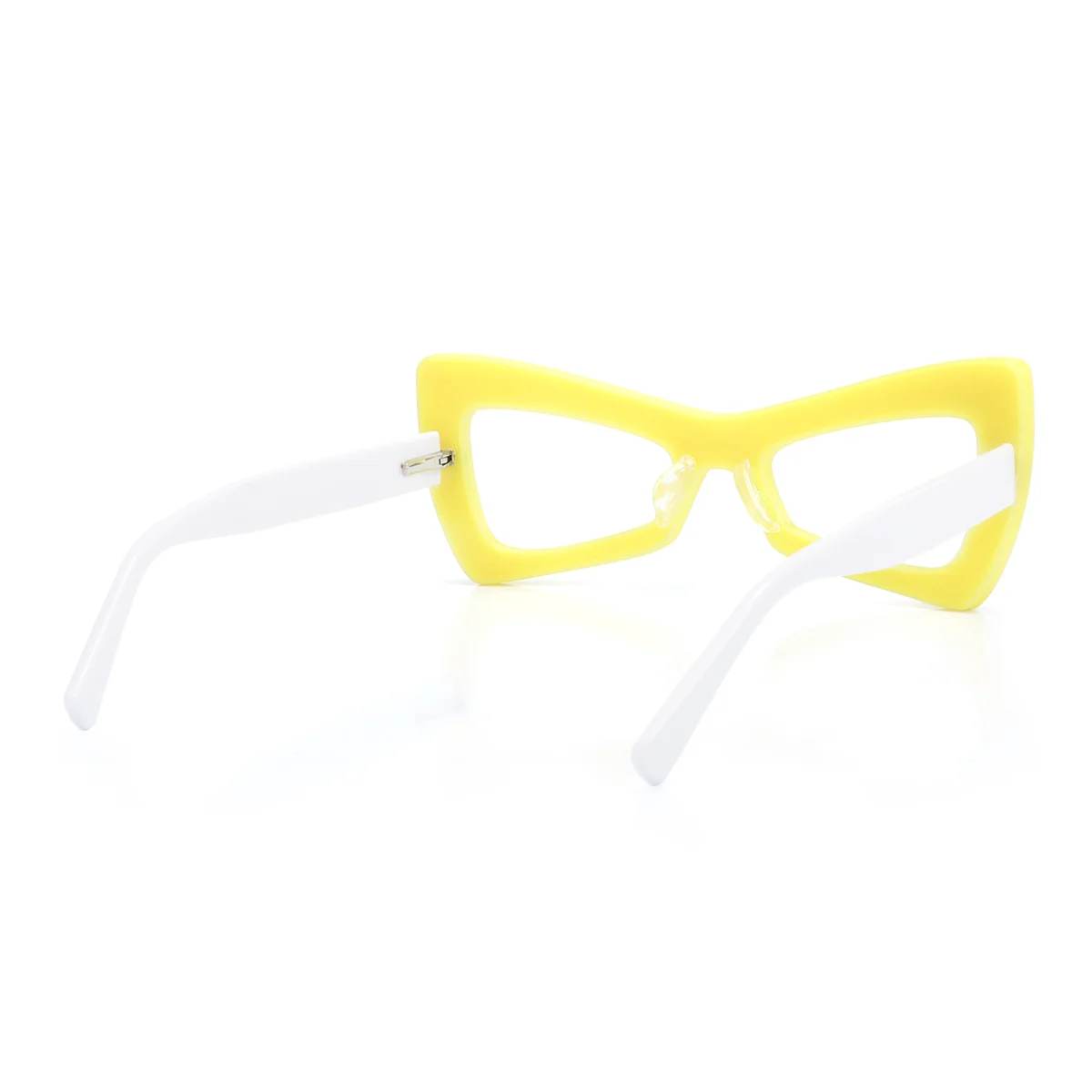 Yellow Spectacles Yellow Cat-eye Gorgeous Balance Spring Hinges Custom Engraving ...