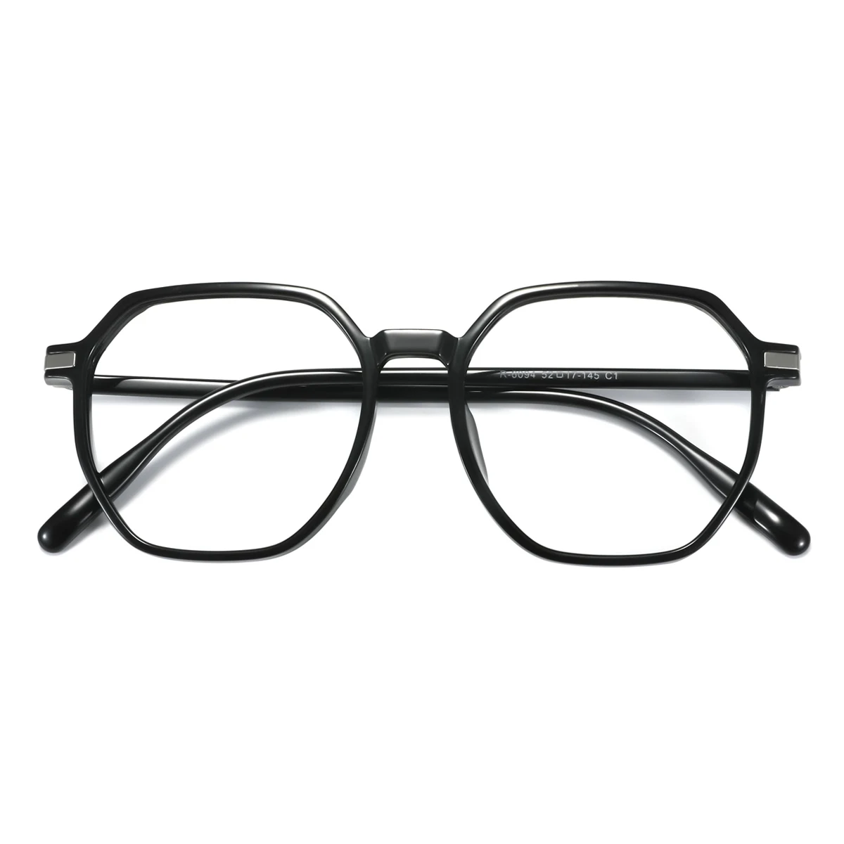 Shallow Rectangular Spectacles Black Geometric Daily Super Light Eyeglasses | WhereLight