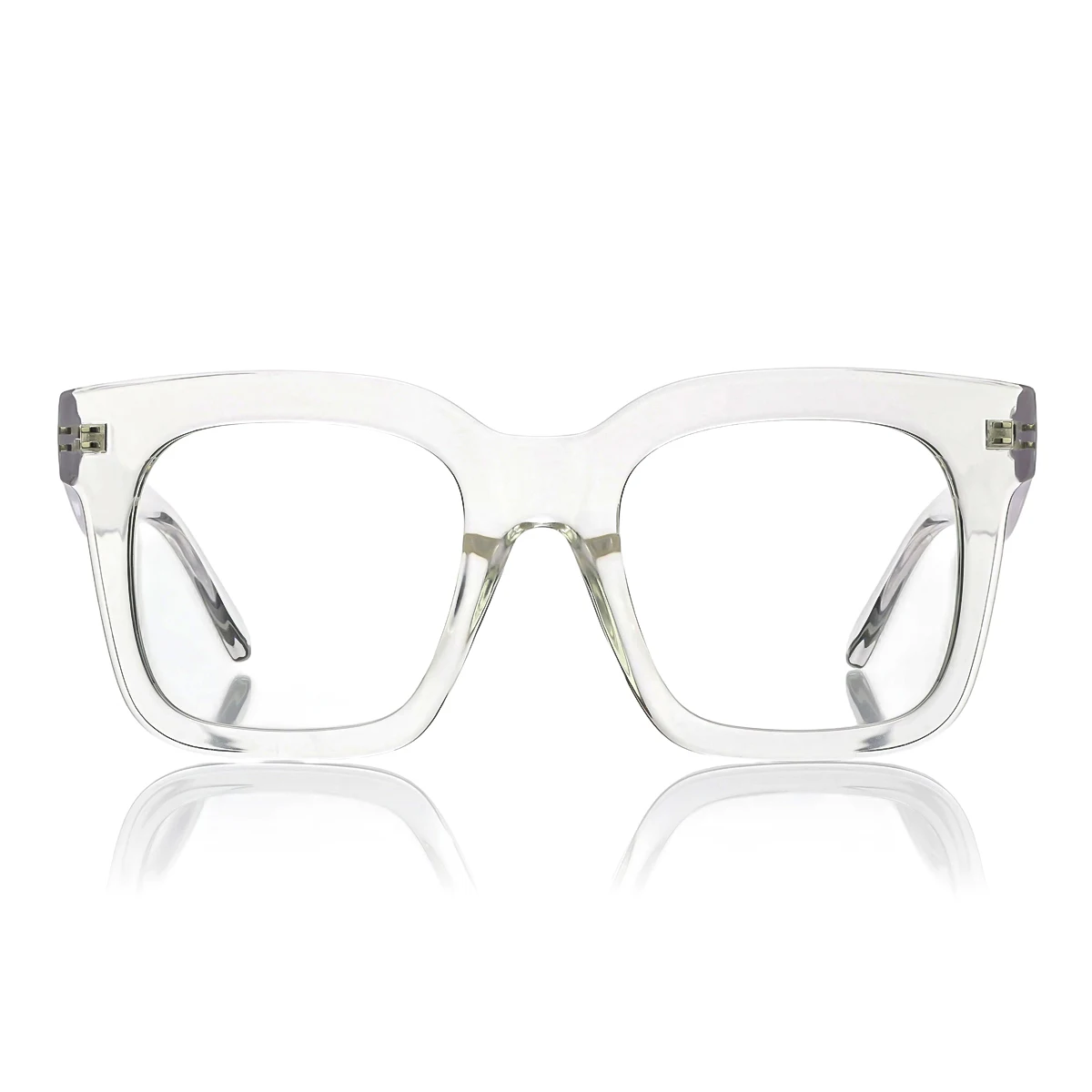 Clear Rectangle Square Balance Custom Engraving Eyeglasses | WhereLight